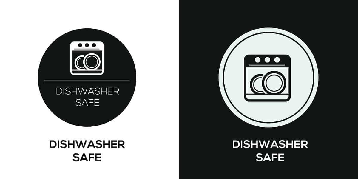 5. Dishwasher Safe Symbol with Water Droplets: 