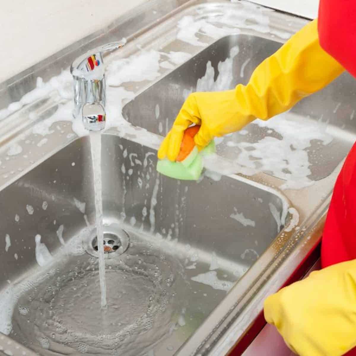 7. Clean the sink accessories