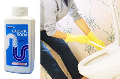 8. Dispose of the caustic soda mixture safely
