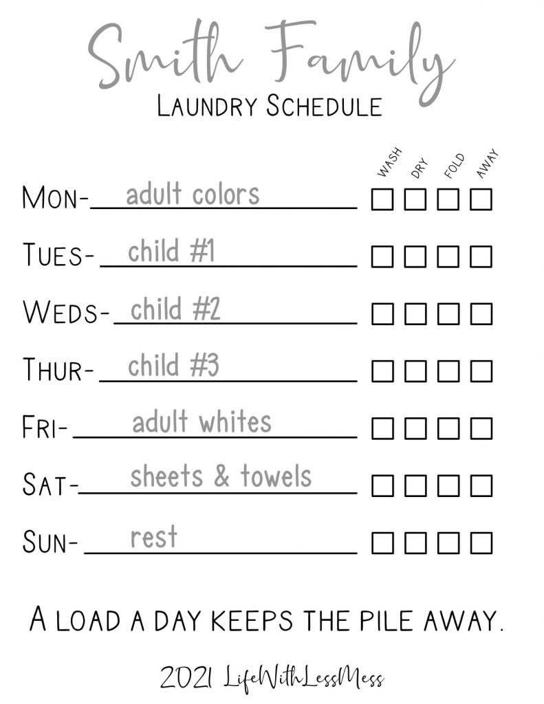 1. Set a Specific Laundry Day