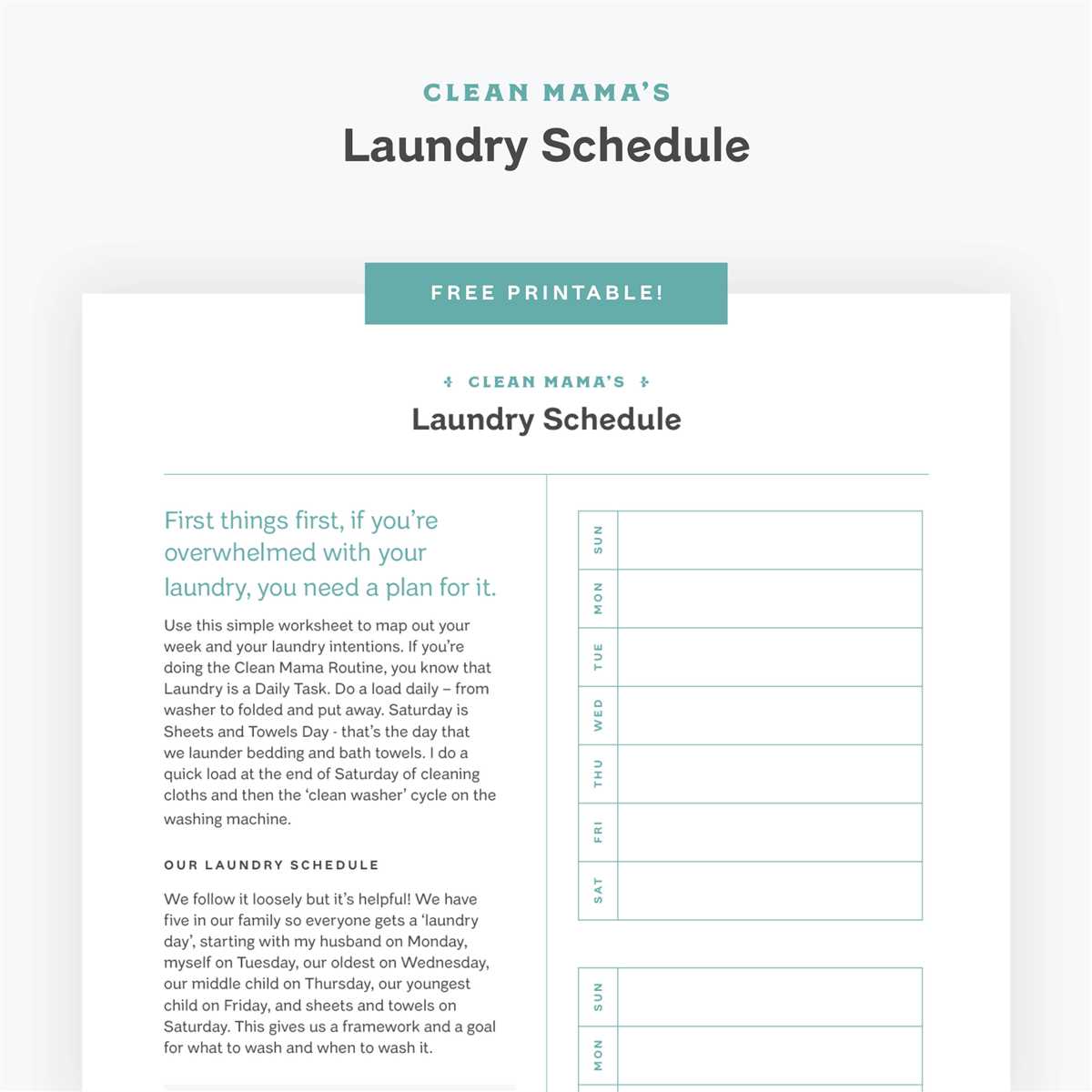 6. Create a Laundry Schedule